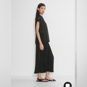 Babaton Black Maxi Pleated Skirt XXS